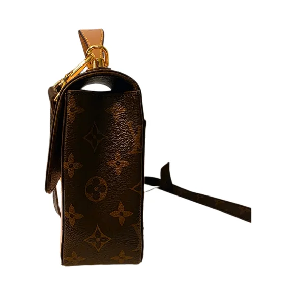 Fashion Pink & Brown Monogram Crossbody Hand Bag EUC - Picture 4 of 8